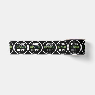 Personalised Black Logo QR Code Business Branding Satin Ribbon