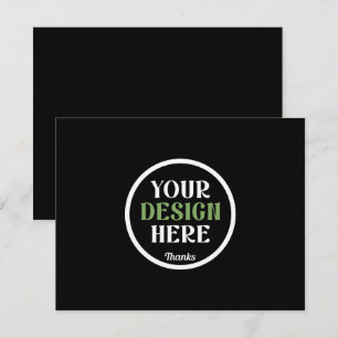 Personalised Black Logo QR Code Business Branding Thank You Card