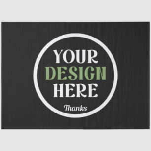 Personalised Black Logo QR Code Business Branding Tissue Paper