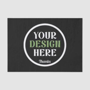 Personalised Black Logo QR Code Business Branding Tissue Paper