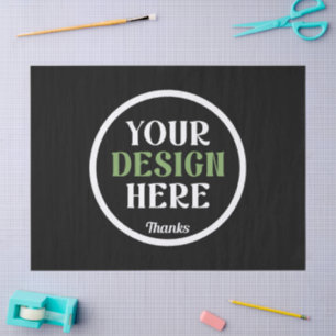 Personalised Black Logo QR Code Business Branding Tissue Paper