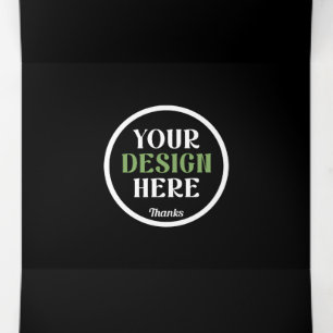 Personalised Black Logo QR Code Business Branding Tri-Fold Announcement