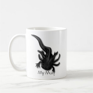 Personalised Black Melanoid Axolotl Art Coffee Mug