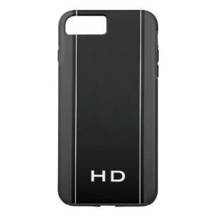 Personalised black modern monogram letter men's iPhone 8 plus/7 plus case
