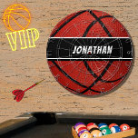 Personalised Black Modern orange Basketball   Dartboard<br><div class="desc">Personalised Black Modern orange Basketball dartboard
Basketball Close-up Sports Team Basketball Sports personalised dartboard</div>