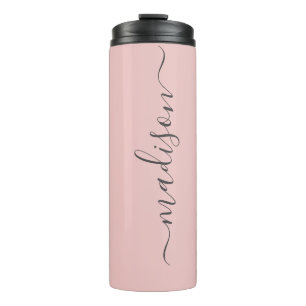 Personalised Black Modern Stylish Typography Chic  Thermal Tumbler