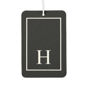 Personalised Black Monogram Car Air Freshener