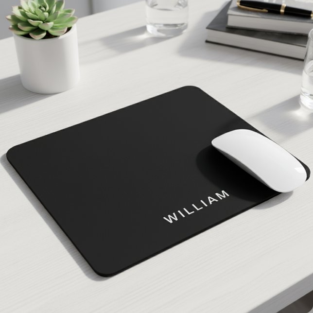 Personalised Black & Monogram | Elegant Custom Mouse Mat (Creator Uploaded)