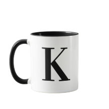 Personalised Black Monogram Letter K