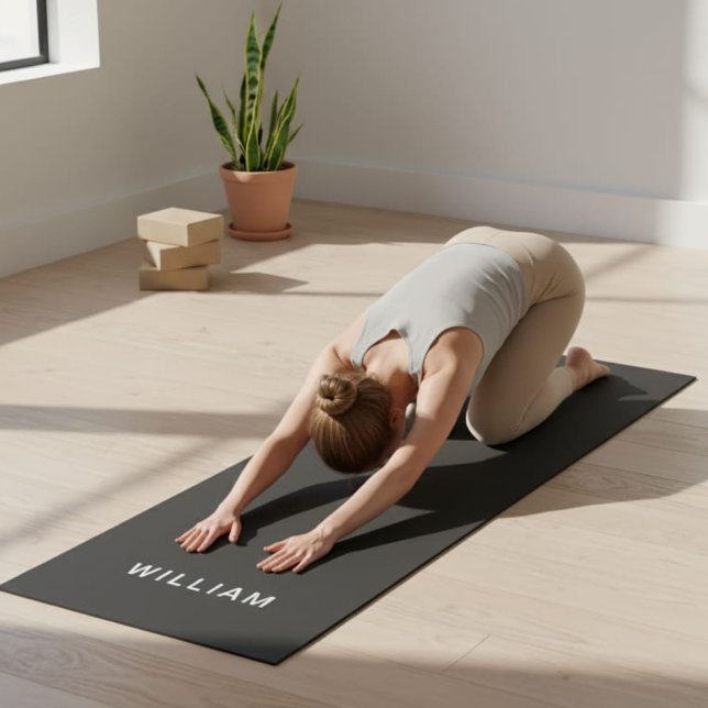 Personalised Black &  Monogram Name Yoga Mat (Creator Uploaded)
