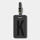 Personalised black monogram travel luggage tags