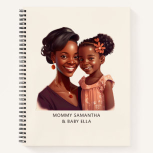 Personalised Black Mum and Daughter (10) Notebook