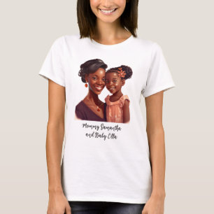 Personalised Black Mum and Daughter (10) T-Shirt