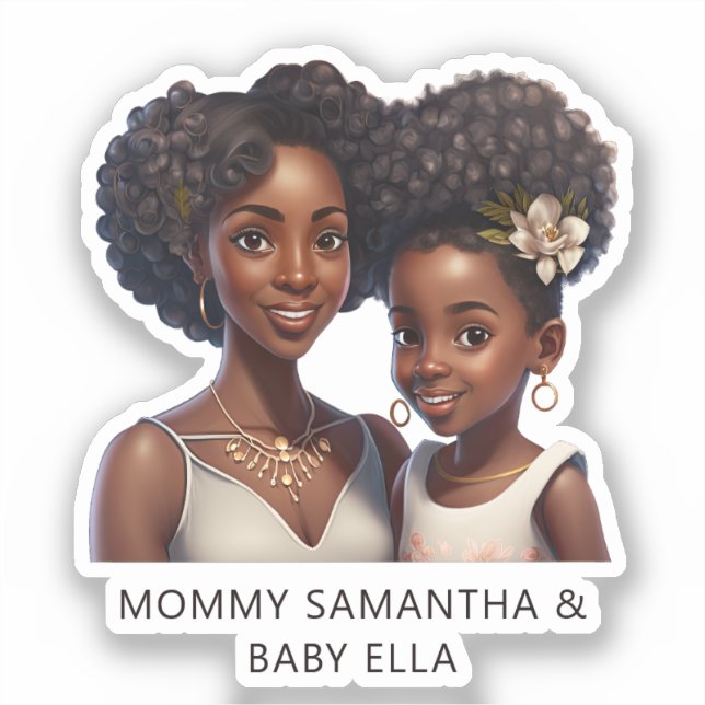 Personalised Black Mum and Daughter (11) (Front)
