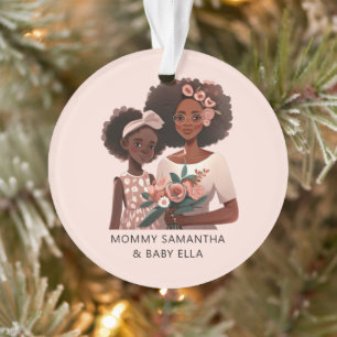 Personalised Black Mum and Daughter (12) Ornament