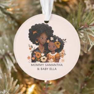Personalised Black Mum and Daughter (13) Ornament