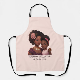Personalised Black Mum and Daughter (15) Apron