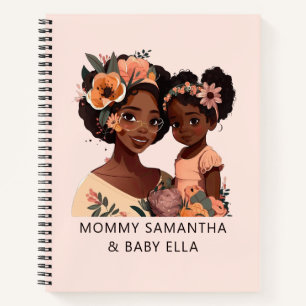 Personalised Black Mum and Daughter (16) Notebook