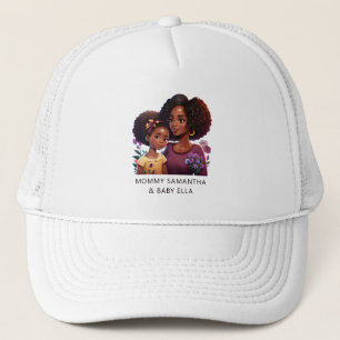 Personalised Black Mum and Daughter (17) Trucker Hat
