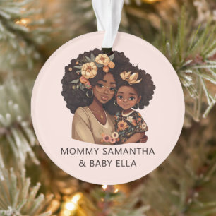 Personalised Black Mum and Daughter (19) Ornament