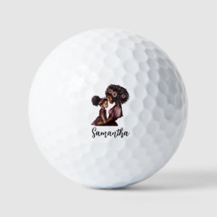Personalised Black Mum and Daughter (1) Golf Balls