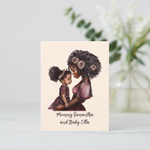 Personalised Black Mum and Daughter (1) Postcard