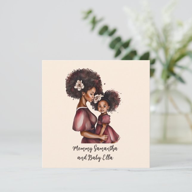 Personalised Black Mum and Daughter (2) (Standing Front)