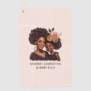 Personalised Black Mum and Daughter (20) Golf Towel
