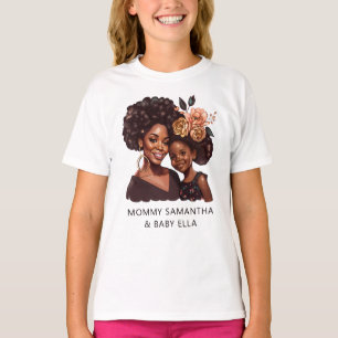 Personalised Black Mum and Daughter (20) T-Shirt