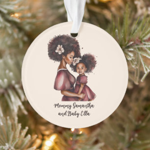 Personalised Black Mum and Daughter (2) Ornament