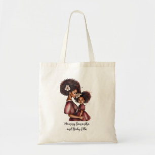 Personalised Black Mum and Daughter (2) Tote Bag