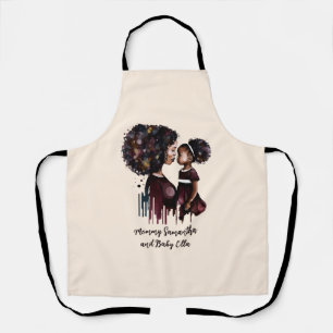 Personalised Black Mum and Daughter (4) Apron