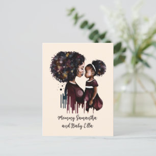 Personalised Black Mum and Daughter (4) Postcard