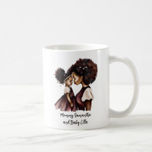 Personalised Black Mum and Daughter (5) Coffee Mug