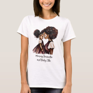 Personalised Black Mum and Daughter (5) T-Shirt
