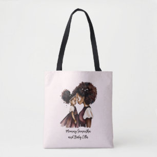 Personalised Black Mum and Daughter (5) Tote Bag