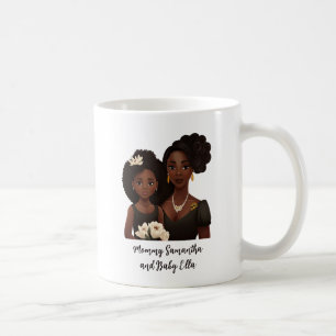 Personalised Black Mum and Daughter (6) Coffee Mug