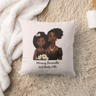 Personalised Black Mum and Daughter (6) Cushion