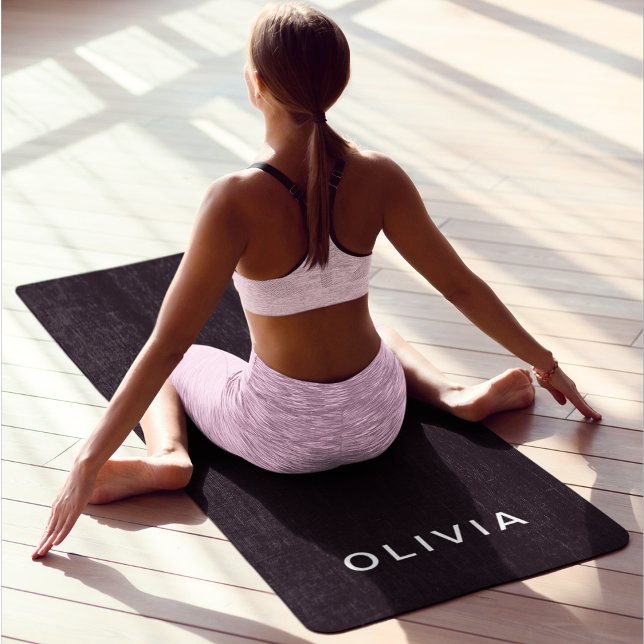 Personalised Black & Name Monogram | Elegant  Yoga Mat (Creator Uploaded)