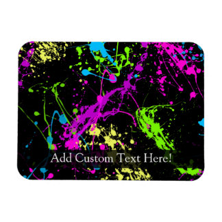 Personalised Black/Neon Splatter Magnet