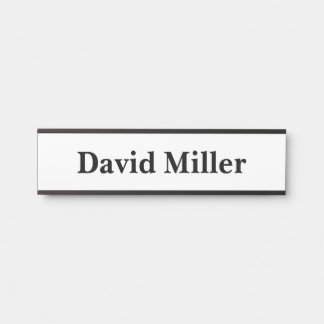 Personalised Black on White Door Sign