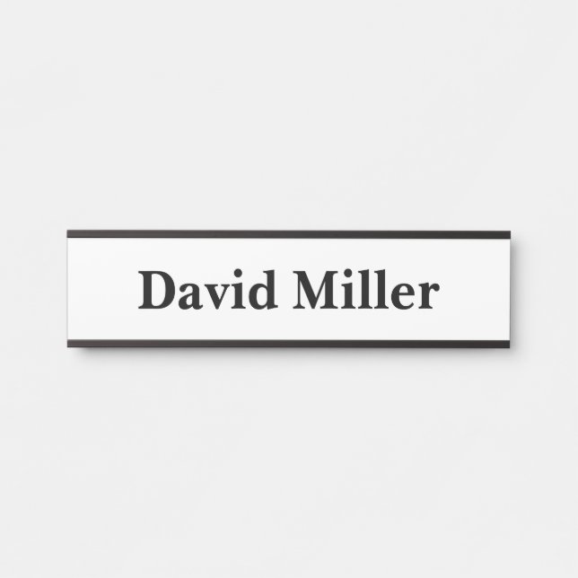 Personalised Black on White Door Sign (Front)