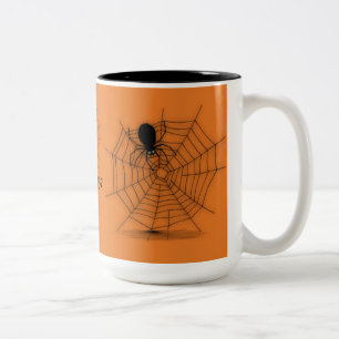 Personalised Black & Orange Spider Web  Mug