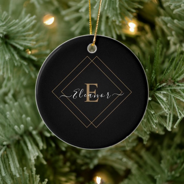 Personalised Black Ornaments with Name (Tree)