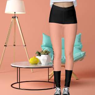 Personalised Black Peach Stripes Cat Retro Leggings