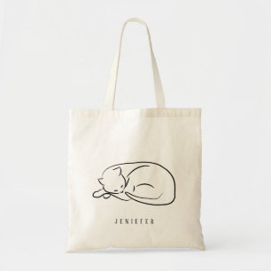 Personalised Black Pet Paw Custom Cute Cat  Tote Bag