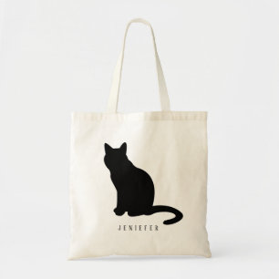 Personalised Black Pet Paw Custom Cute Cat Tote Bag