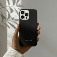 "Personalised Black Phone Case with Custom Name |