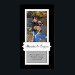 Personalised Black Photo Wedding or Favour Labels<br><div class="desc">Personalised black Label with white frame design,  great for Crafts,  Wedding,  Business or Christmas Label. Add your custom photo,  names,  title and detail text along to this custom label. Perfect for those favours or homemade goodies</div>