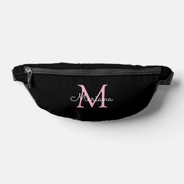 personalised  black pink minimalist monogram bum bags (Lay Down)
